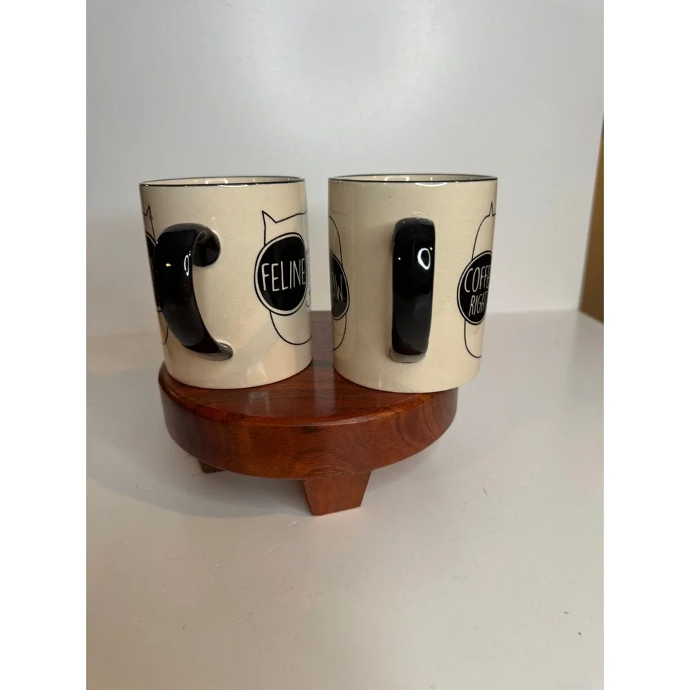PET by Home Essentials Cat Mugs Set of 2 Feline Great Coffee Right Meow
